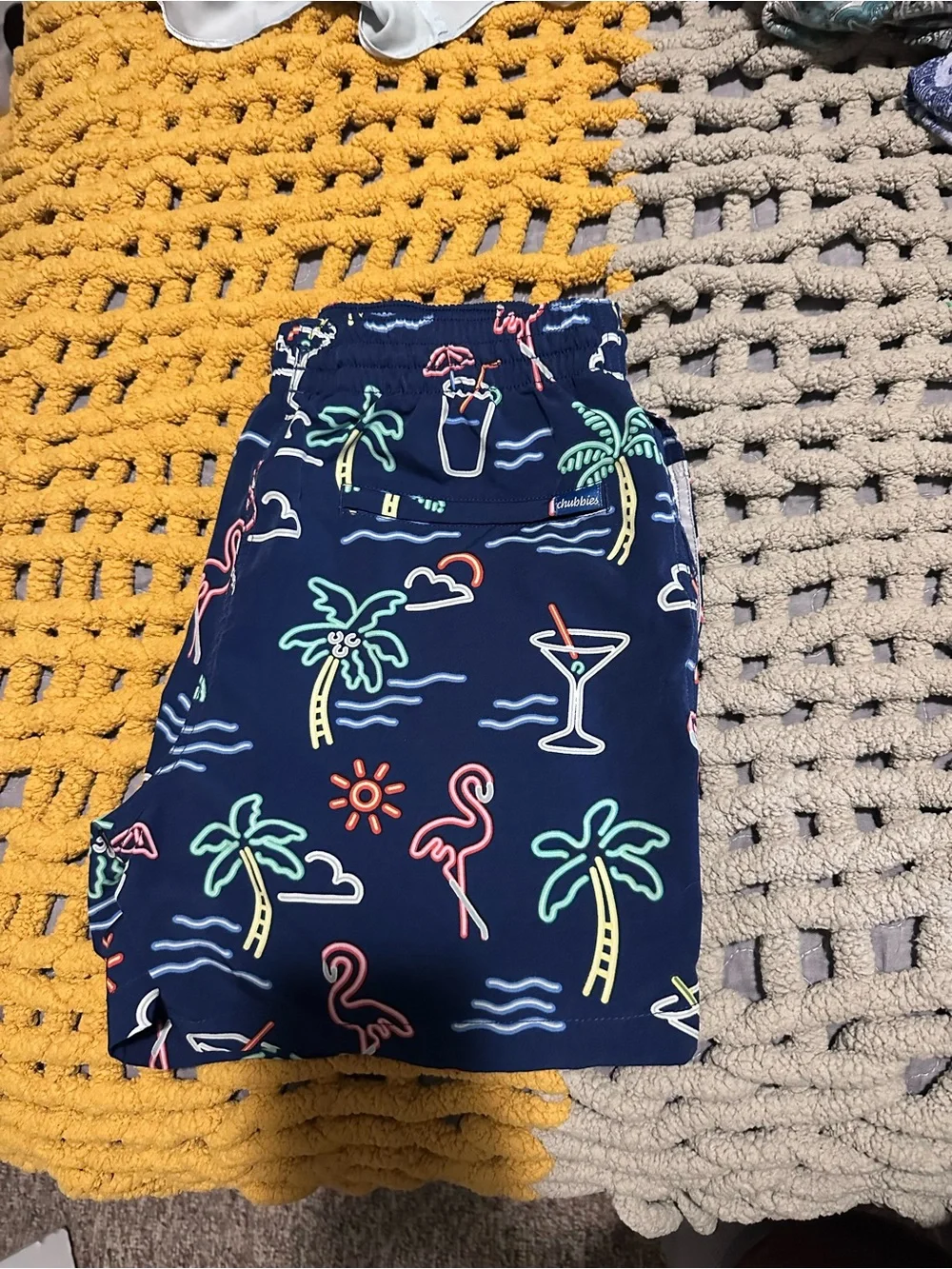 CHUBBIES Tropical Neon Print Swim Shorts
